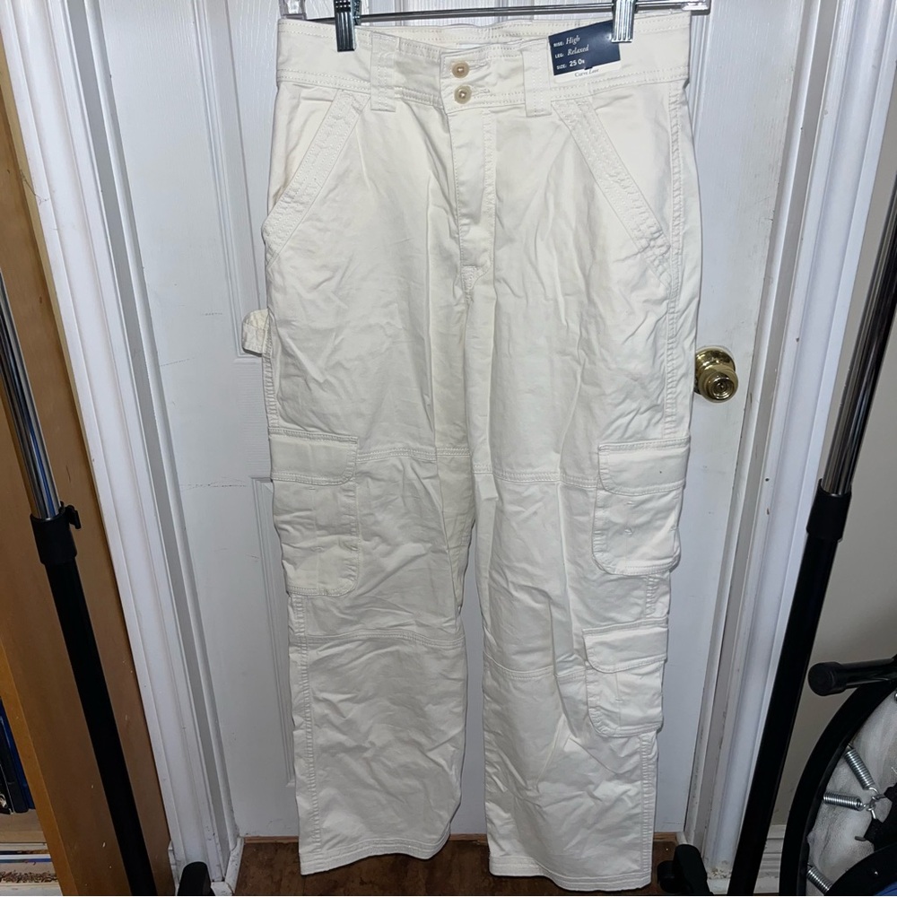 Abercrombie Cream Cargo Pants